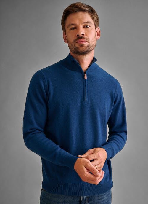 Pure Cashmere Half Zip Jumper
