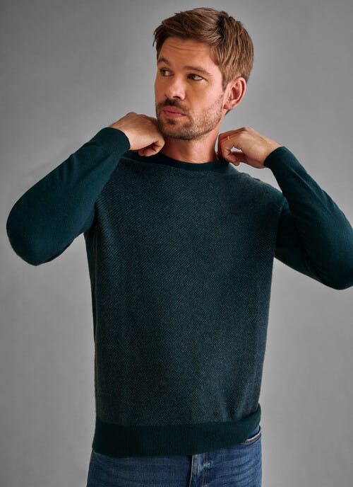 Pure Cashmere Birdseye Crew Neck Jumper