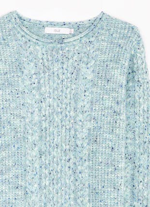 Ribbed Nep Knit Crew Neck Jumper