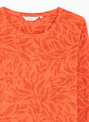 Linen Blend Printed Top