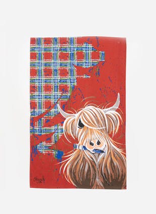 Mcmoos Tartan Paint Tea Towel