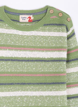 Cotton Rich Textured Stripe Jumper 