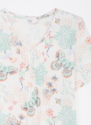 Pure Cotton V Neck Pintuck Nightdress