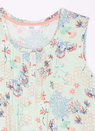 Pure Cotton Pintuck Sleeveless Nightdress