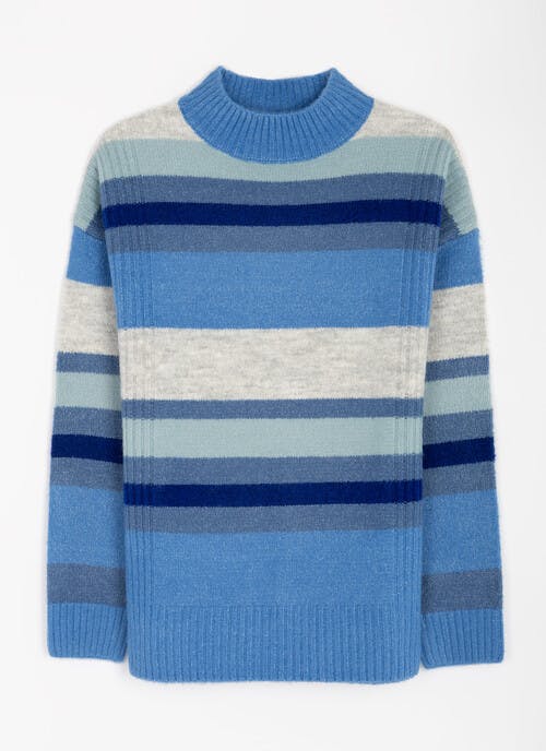 Soft Touch Striped Turtle Neck Jumper