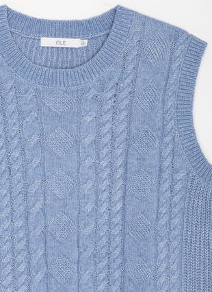 Cable Knit Crew Neck Knitted Vest