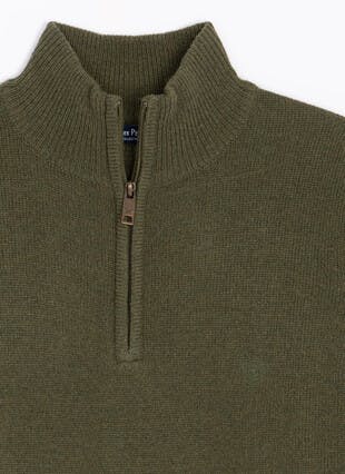 Pure Lambswool Zip Neck Jumper