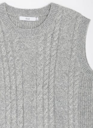 Cable Knit Crew Neck Knitted Vest
