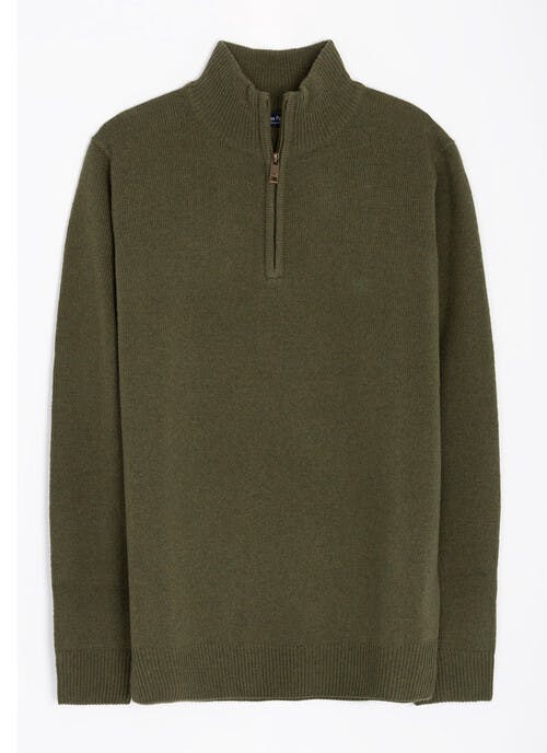 Pure Lambswool Zip Neck Jumper