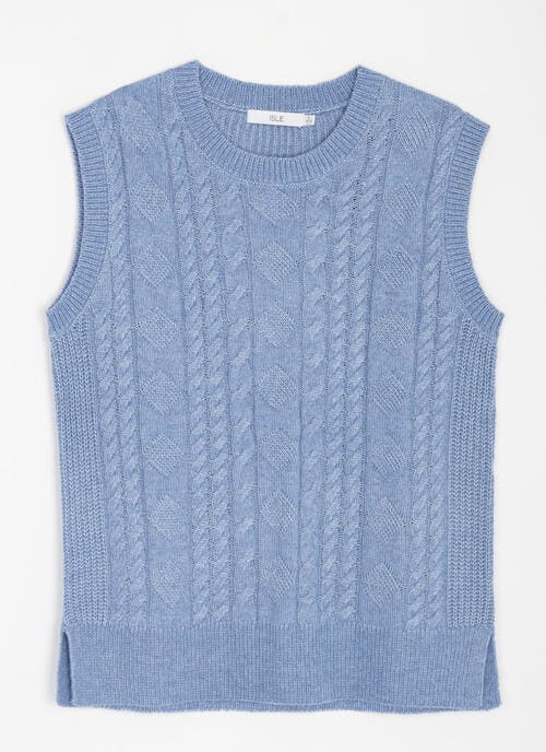 Cable Knit Crew Neck Knitted Vest