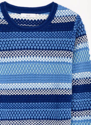 Textured Stitch Crew Neck Jumper