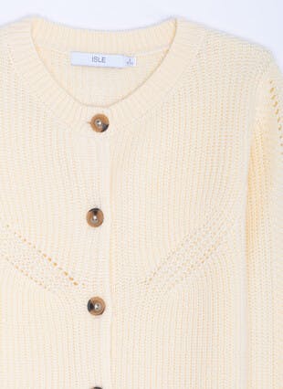 Button Detail Crew Neck Jumper