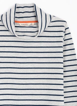 Pure Cotton Stripe Sweatshirt