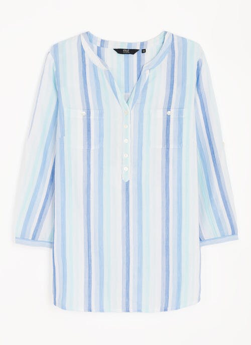 Pure Cotton Textured Stripe Blouse 