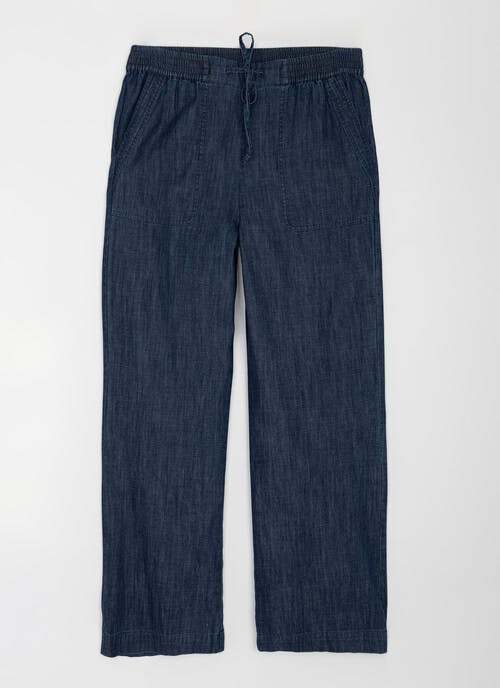Pure Cotton Wide Leg Denim Trousers