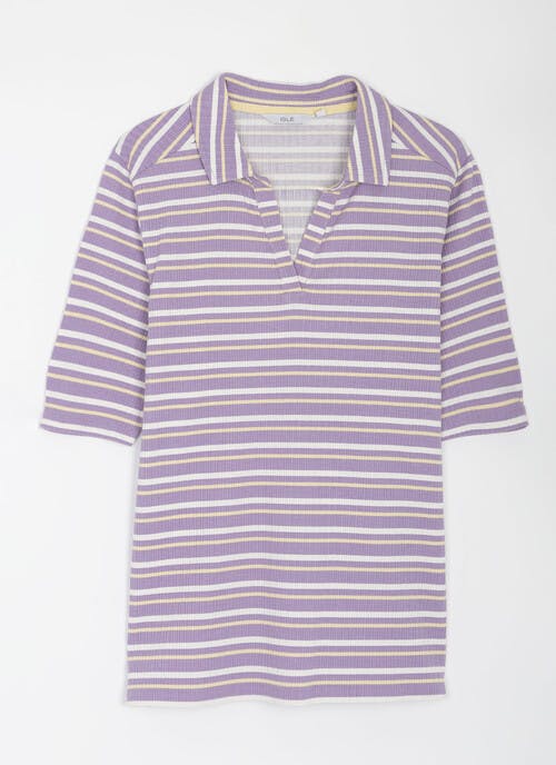 Cotton Rich Ribbed Stripe Polo Shirt