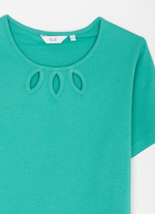 Pure Cotton Keyhole T-Shirt