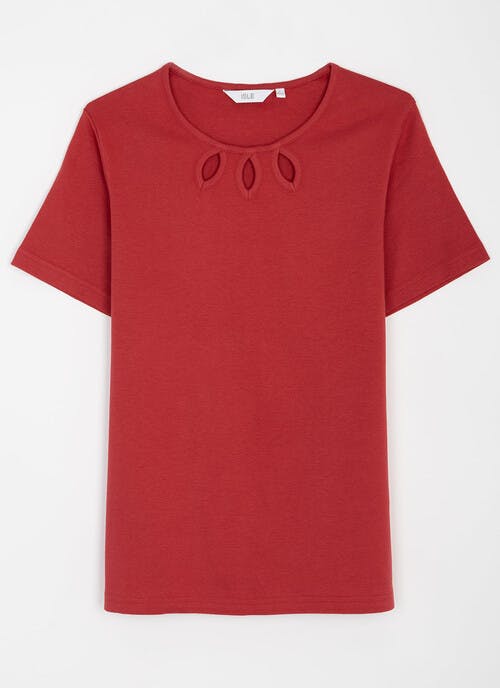 Pure Cotton Keyhole T-Shirt