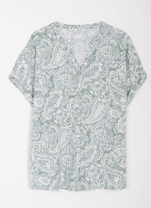 Printed Notch Neck Blouse