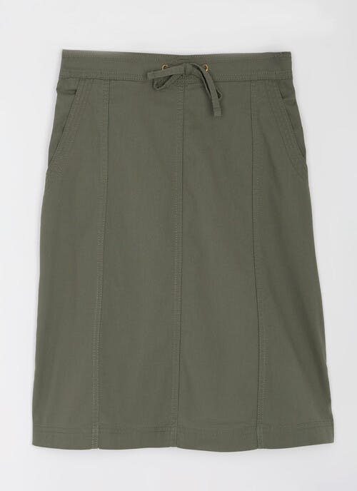 Pure Cotton Chambray Knee-Length Skirt