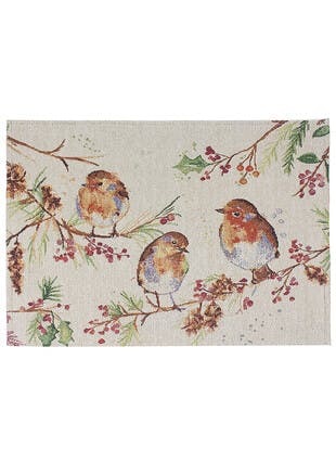 Winter Robins Tapestry Placemat