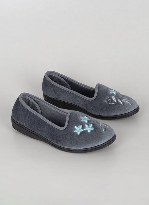 Easy on Embroidered Ballerina Slippers