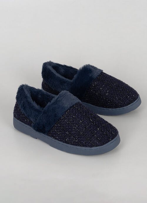 Comfy Faux Fur Lined Sparkle Full Slippers