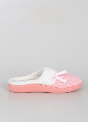 Comfy Plush Lined Ribbon Mule Slipper