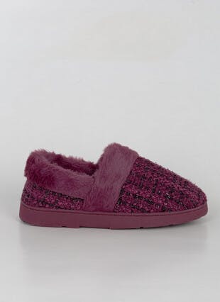Comfy Faux Fur Lined Sparkle Full Slippers