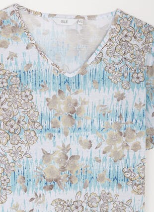 Printed V Neck T-Shirt