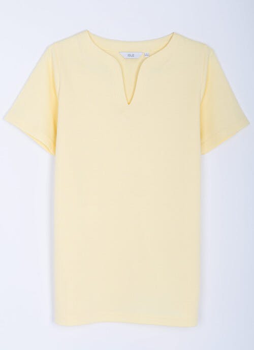 Pure Cotton Notch Neck T-Shirt