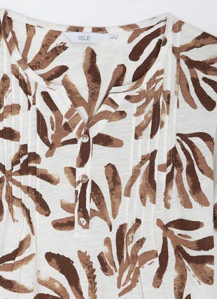 Pure Cotton Notch Neck T-Shirt