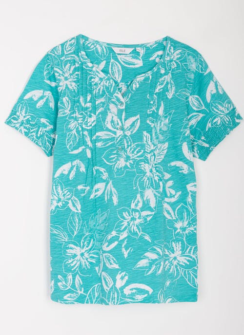 Pure Cotton Notch Neck T-Shirt