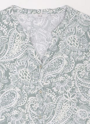 Printed Notch Neck Blouse