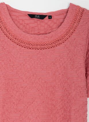 Textured Jersey Lace Trim Top