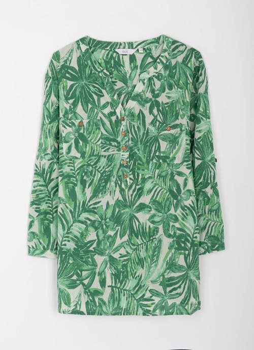 Pure Cotton Notch Neck Blouse 