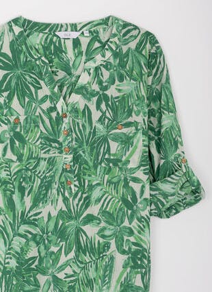 Pure Cotton Notch Neck Blouse 