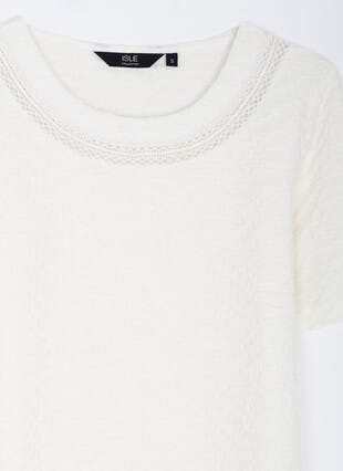 Textured Jersey Lace Trim Top
