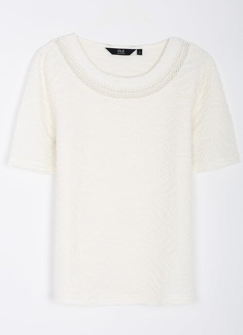 Textured Jersey Lace Trim Top