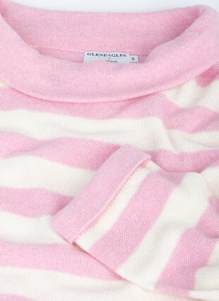 Cashmere Stripe Bardot Neck Jumper
