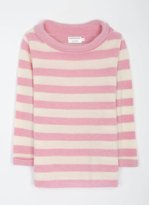 Cashmere Stripe Bardot Neck Jumper