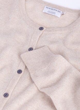 Pure Cashmere Classic Crew Neck Cardigan