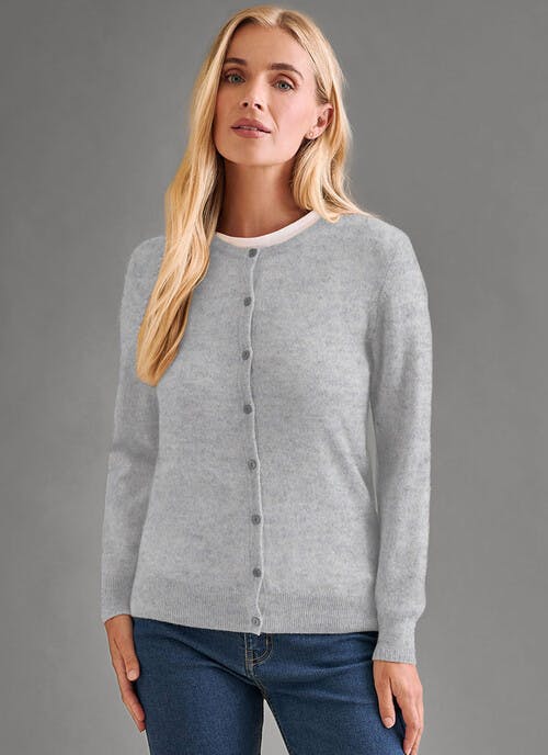 Pure Cashmere Classic Crew Neck Cardigan