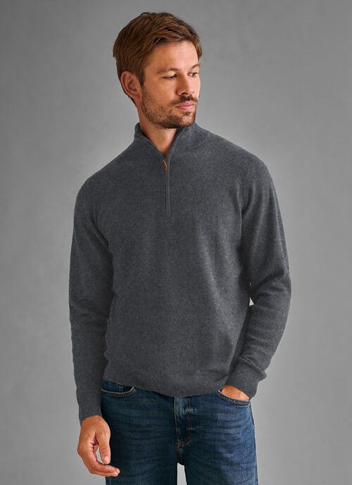 Pure Cashmere Half Zip Jumper