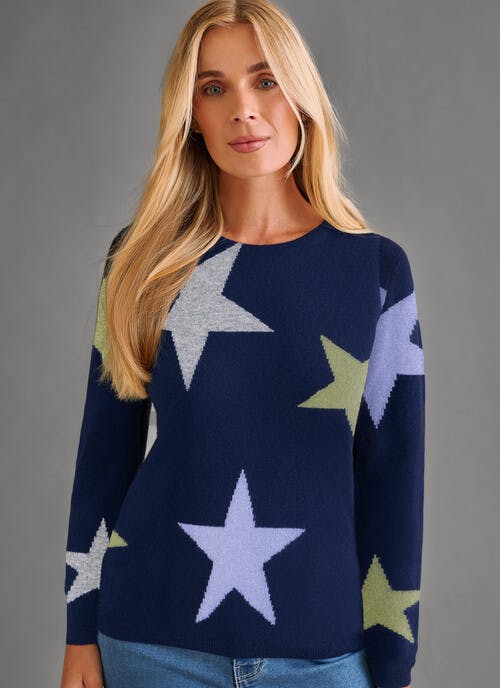 Pure Cashmere Stars Crew Neck Jumper