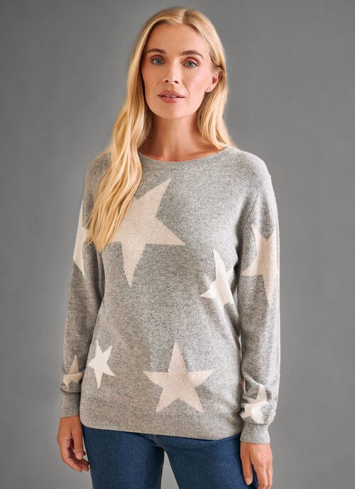 Pure Cashmere Stars Crew Neck Jumper