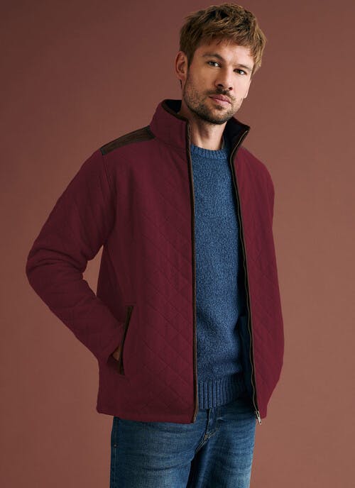 Quilted Fleece Zip Up Jacket