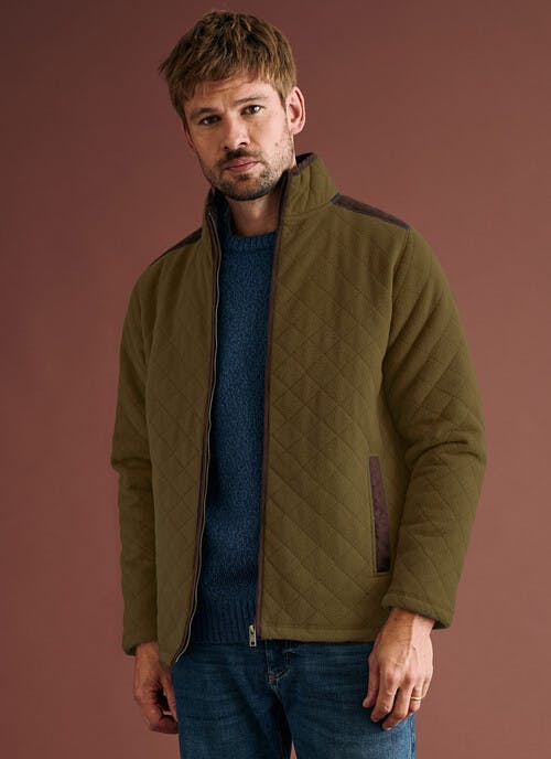 Quilted Fleece Zip Up Jacket