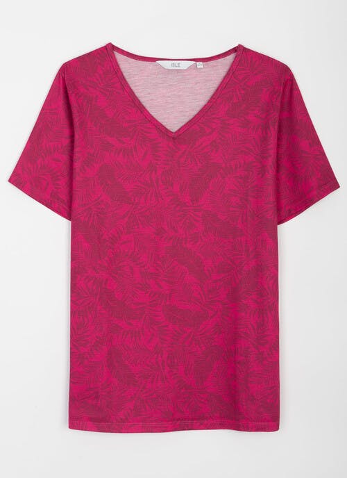 Printed V Neck T-Shirt