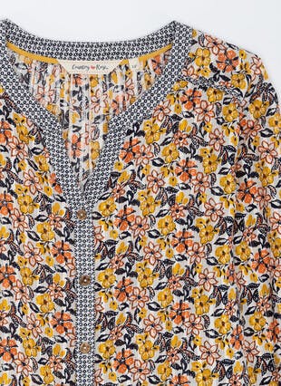 Pure Cotton Mixed Print Blouse
